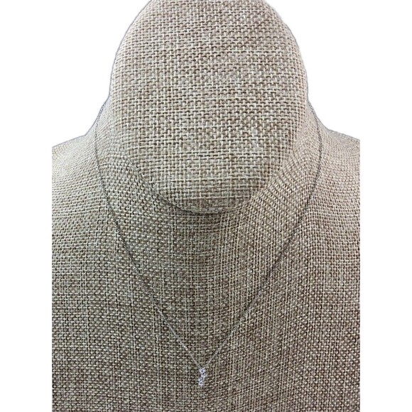 4C Platinum Natural Diamond 4 Stone Necklace - Picture 4 of 12